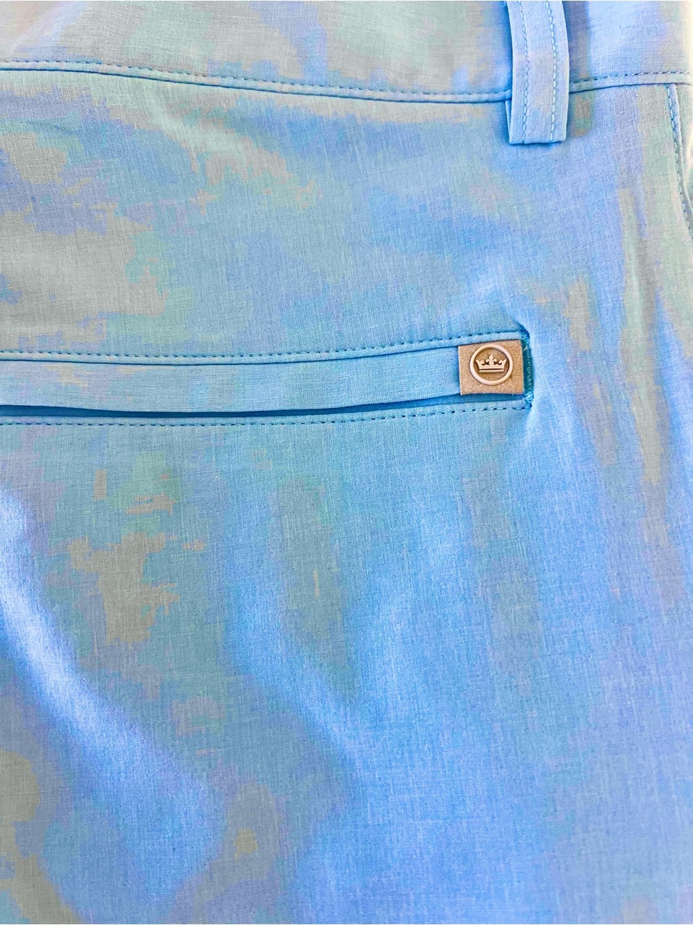 Peter Millar Light Blue Shorts with Patterned Trim